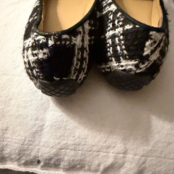 Talbots Black and White Tweed Pointed Tassel Loafers - Picture 4 of 4